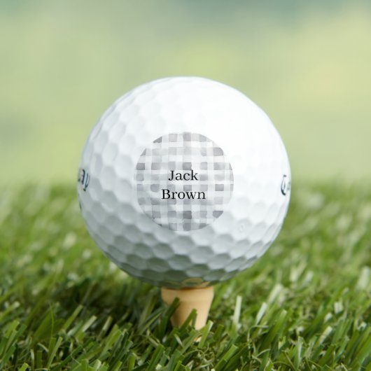 Grey White Plaid Stripes Golfballen (Insitu Shirt)