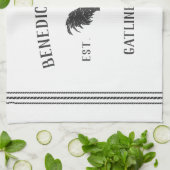 Grey & White Rustic Chicken Gepersonaliseerde Boer Theedoek (Gevouwen)