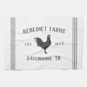 Grey & White Rustic Chicken Gepersonaliseerde Boer Theedoek (Horizontaal)
