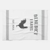 Grey & White Rustic Chicken Gepersonaliseerde Boer Theedoek (Horizontaal)