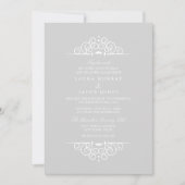 Grey & White  scroll bruiloft uitnodiging (Voorkant)