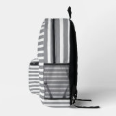 Grey & White Striped Backpack 💥 Cool & Modern Bedrukte Rugzak (Rechts)