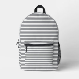 Grey & White Striped Backpack 💥 Cool & Modern Bedrukte Rugzak