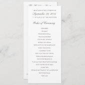 Grey & White Wedding Programma Sjabloon (Voorkant / Achterkant)