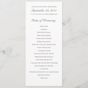 Grey & White Wedding Programma Sjabloon