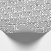 Grey White XL Moroccan Quatrefoil #7DS Cadeaupapier (Hoek)