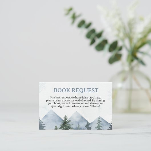 Grey Wilderness Baby Shower Book Request Insert Klantenkaartje (Staand voorkant)