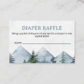 Grey Wilderness Baby Shower Diaper Raffle Insert Klantenkaartje (Voorkant)