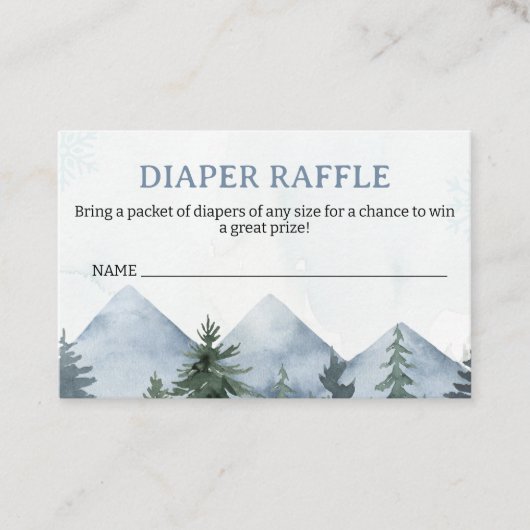 Grey Wilderness Baby Shower Diaper Raffle Insert Klantenkaartje (Voorkant)