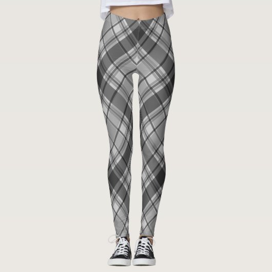 Grey Winter plaid Leggings (Voorkant)
