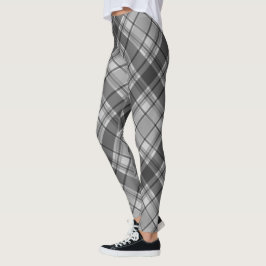 Grey Winter plaid Leggings