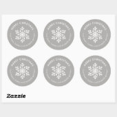 Grey Winter Snowflake Kerstcadeau Label Stickers (Vel)