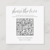 Grey | Wit Deel de Liefde QR Code Informatiekaartje (Voorkant)
