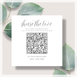 Grey | Wit Deel de Liefde QR Code Informatiekaartje