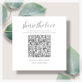 Grey | Wit Deel de Liefde QR Code Informatiekaartje