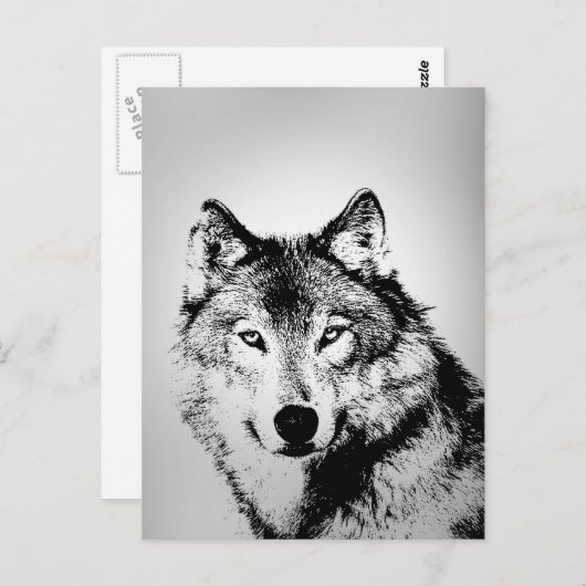 Grey Wolf Briefkaart (Voorkant / Achterkant)