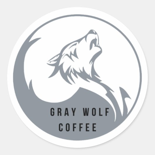 Grey Wolf Coffee Grote Sticker (Voorkant)