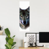 Grey Wolf Eyes Motivatie Poster van deur (Thuiskantoor)