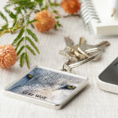 GREY WOLF EYES Wildlife Art Sleutelhanger (Zijkant)