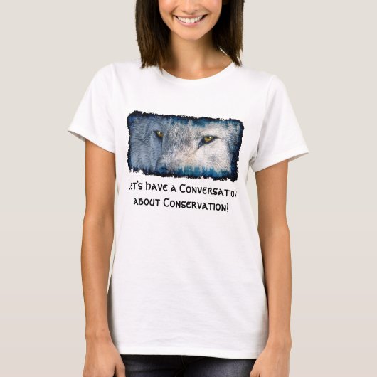 Grey Wolf Eyes Wildlife Conservation Shirt (Voorkant)