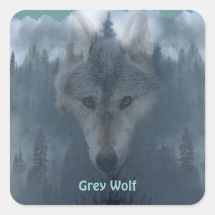 GREY WOLF & FOREST Wildlife Supporter Stickers
