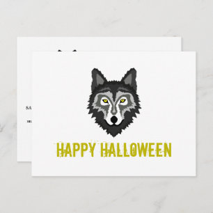 Grey Wolf, Halloween Party Invitation Briefkaart