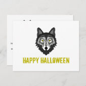 Grey Wolf, Halloween Party Invitation Briefkaart (Voorkant / Achterkant)