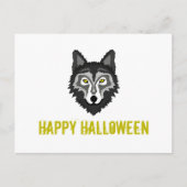 Grey Wolf, Halloween Party Invitation Briefkaart (Voorkant)