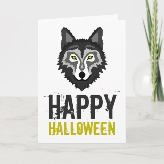 Grey Wolf, Happy Halloween Kaart (Voorkant)