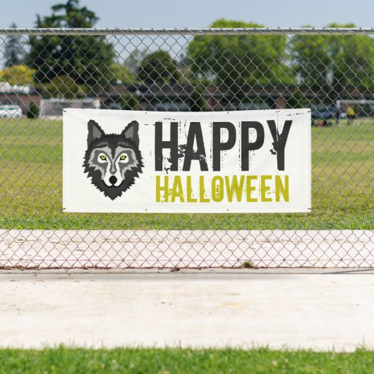Grey Wolf, Happy Halloween Spandoek (Insitu)