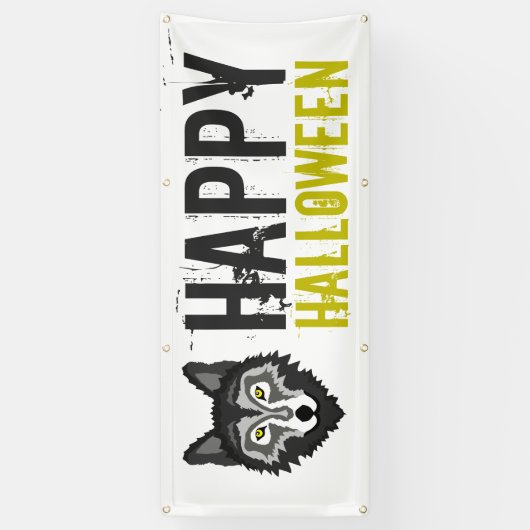 Grey Wolf, Happy Halloween Spandoek (Verticaal)