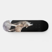 Grey Wolf Howling Wide Street Skateboard (Horizontaal)