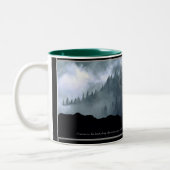 Grey Wolf & Misty Mountain Forest Koffie Mok (Links)