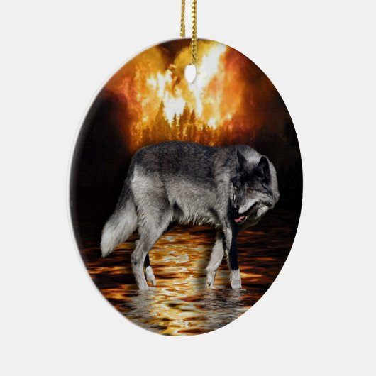 Grey Wolf Ornament (Rechts)