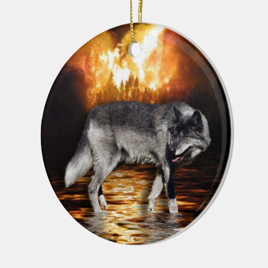Grey Wolf Ornament (Links)