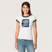 Grey Wolf & Rocky Mountains Wildlife Art Shirt (Voorkant volledig)