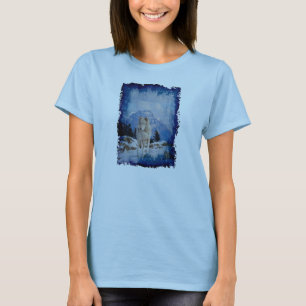 Grey Wolf & Rocky Mountains Wildlife Art Shirt