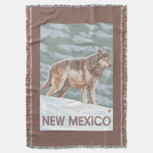 Grey Wolf StandingNew Mexico Deken (Voorkant Verticaal)