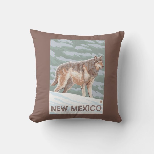 Grey Wolf StandingNew Mexico Kussen (Voorkant)
