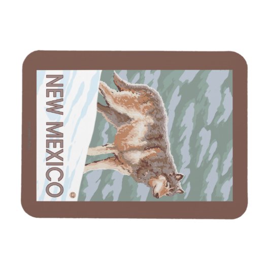 Grey Wolf StandingNew Mexico Magneet (Horizontaal)