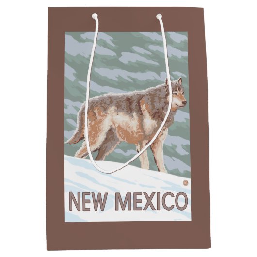 Grey Wolf StandingNew Mexico Medium Cadeauzakje (Voorkant)