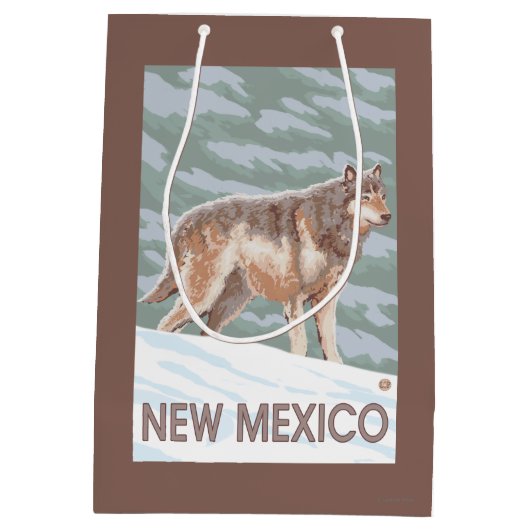 Grey Wolf StandingNew Mexico Medium Cadeauzakje (Achterkant)