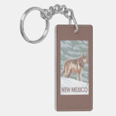 Grey Wolf StandingNew Mexico Sleutelhanger (Voorkant Links)