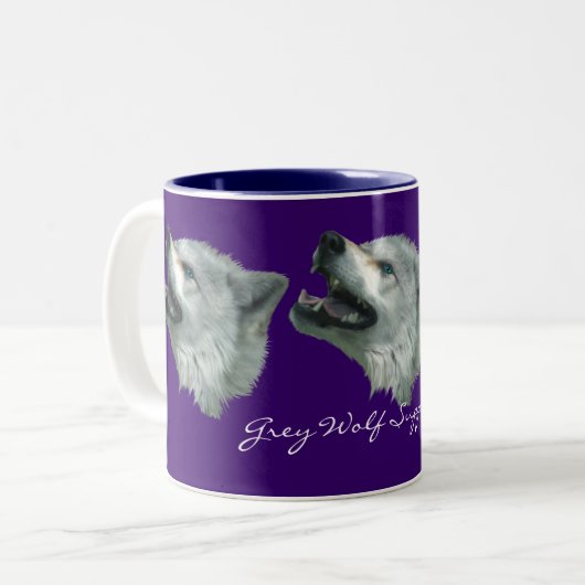 GREY WOLF SUPPORTER Wildlife Gift Mok (Voorkant links)