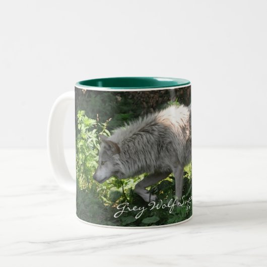 GREY WOLF Supporter Wildlife Gift Mok (Voorkant links)