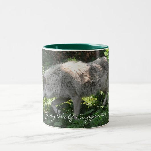 GREY WOLF Supporter Wildlife Gift Mok (Center)