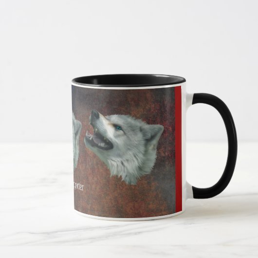 GREY WOLF SUPPORTER Wildlife Gift Mok (Rechts)