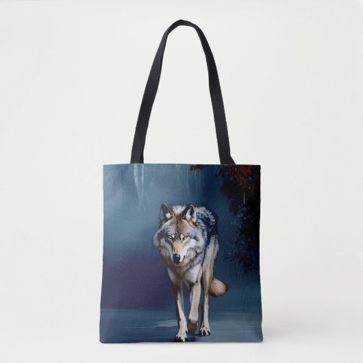 Grey Wolf Wildlife Art Tote Bag (Voorkant)