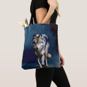 Grey Wolf Wildlife Art Tote Bag (Dichtbij)