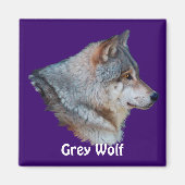 GREY WOLF Wildlife Magnet Collectie (Voorkant)